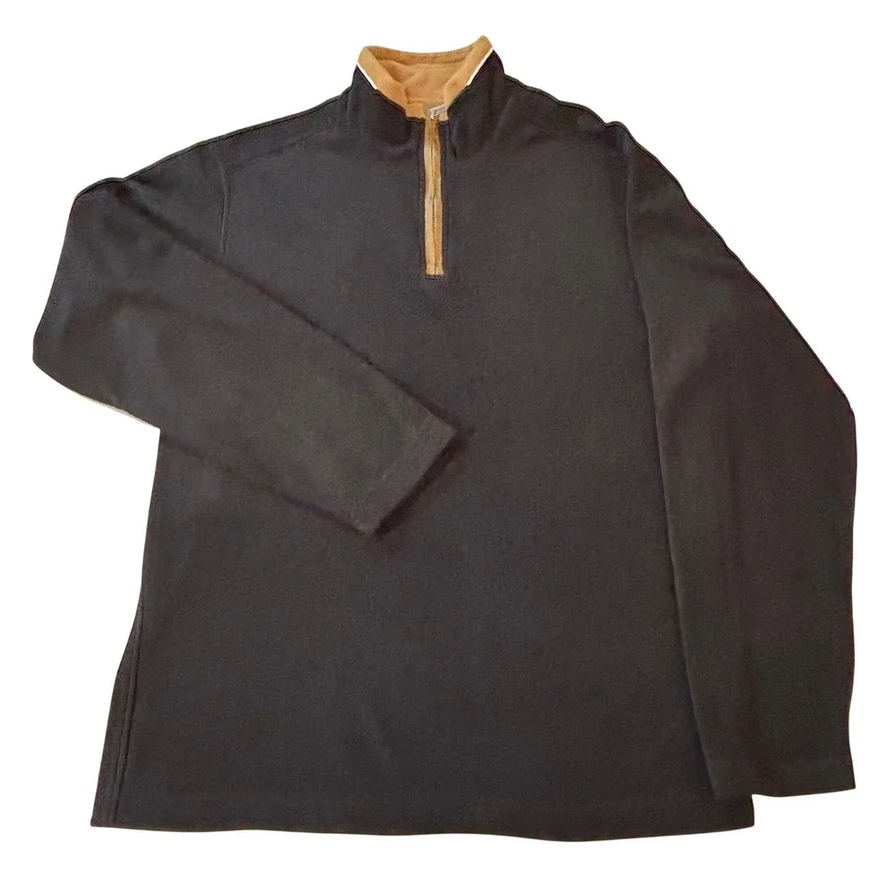 Ermenegildo Zegna Sport Quarter Zip Pullover fleece shirt men's small black